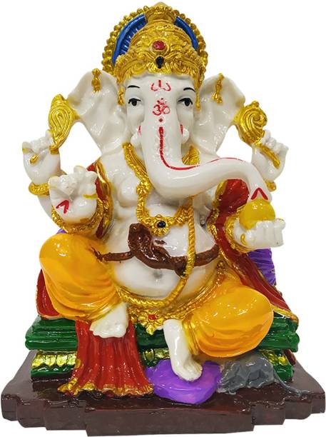 FABZONE Lord Ganesha Idol God Ganpati/Ganesh Handicraft Statue Spiritual Puja Vastu Showpiece Fegurine Religious Murti Pooja Gift Item Decorative Showpiece  -  13 cm