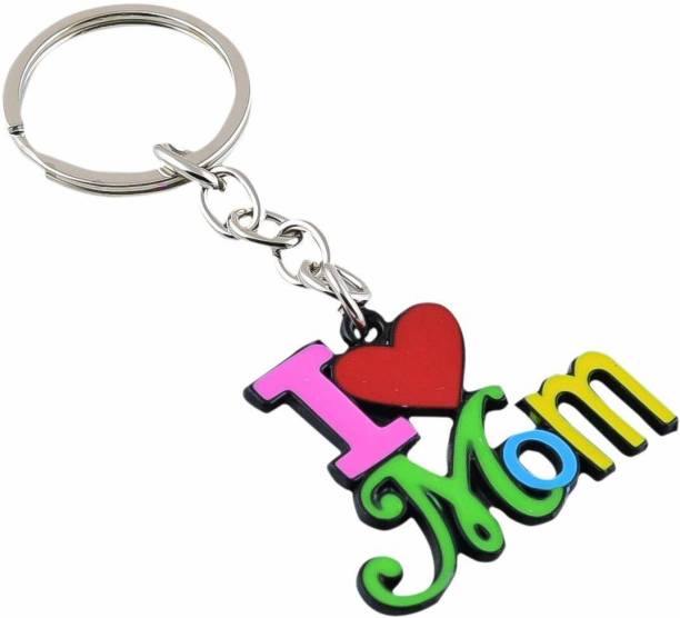 BORING Colourful I Love MOM metal Keychain Key Chain