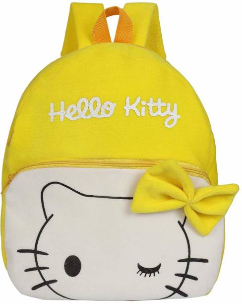 Marissa Fashionable Soft Material School Bag For Kids Plush Backpack Cartoon Toy | Children's Gifts Boy/Girl/Baby/ Decor School Bag For Kids(Age 2 to 6 Year) (Kitty)(Yellow) School Bag (Multicolor, 16 inch) School Bag