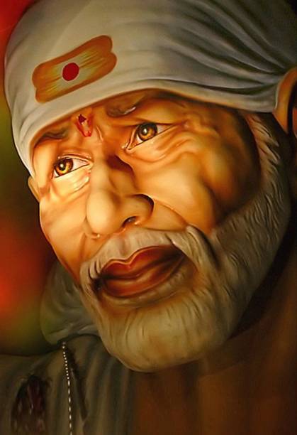 Shirdi Saibaba Wallpapers canvas print art medium size painting Poster For Living Room,Bedroom,Office,Kids Room,Hall Canvas Art
