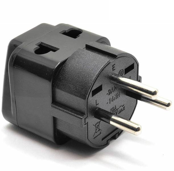 OREI India to Israel, Gaza, Palestine & More (Type H) Travel Adapter Plug - 2 in 1 - CE Certified - Black Color Worldwide Adaptor