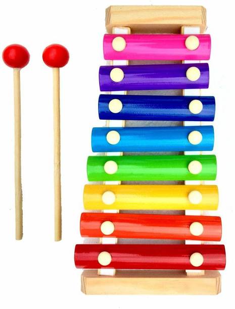 Psb Wooden Xylophone Musical Toy with 8 Note, Multicolour, 3+, 1 Xylophone, 2 Sticks