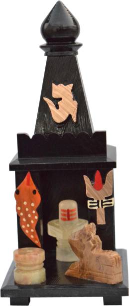 AXOLOTL Marble Stone Shiv Temple For Home, Office and Gift (6.5" Inch Height ) Stone Home Temple