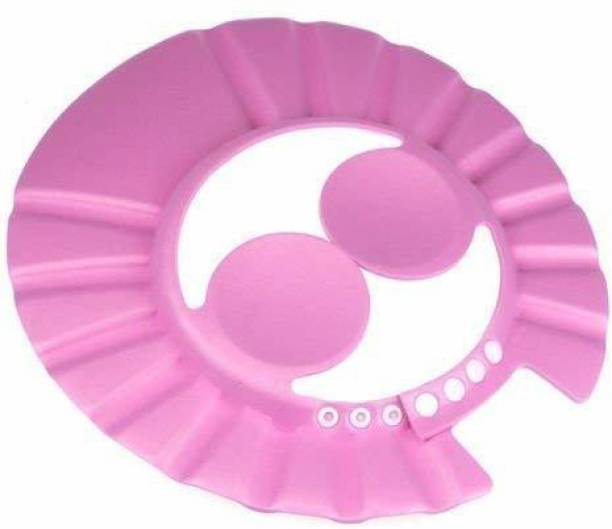 little monkeys Baby Shower Hair Wash Cap For Children, Protection For Eyes And Ear - pink