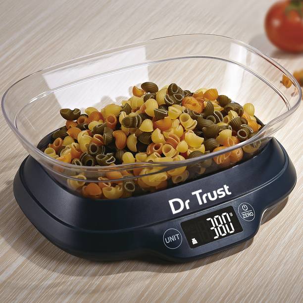 Dr Trust (USA) Modern Electronic Digital Black LCD Precision Kitchen Food Accurate Weight Machine Water Milk Liquids Weighing Scale