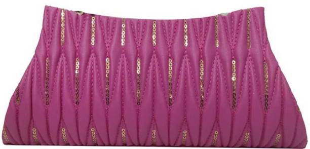 Party, Casual, Formal Pink  Clutch  - Regular Size Price in India