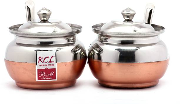 KCL BM Copper Ghee Pot 250 ml Steel Grocery Container