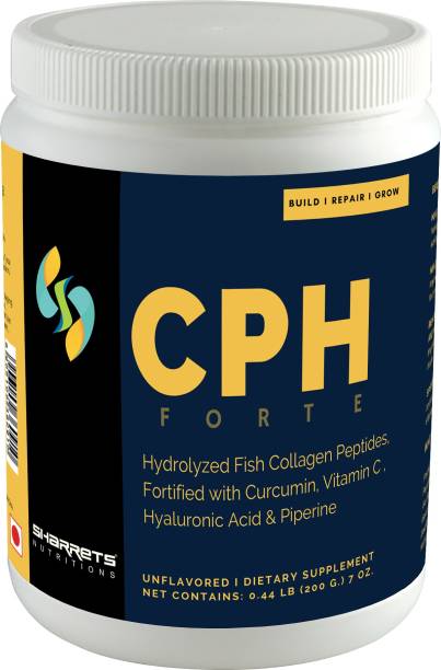 SHARRETS CPH FORTE [Fish Collagen, Curcumin, Vitamin C, HA & Piperine Unflavored, 200g
