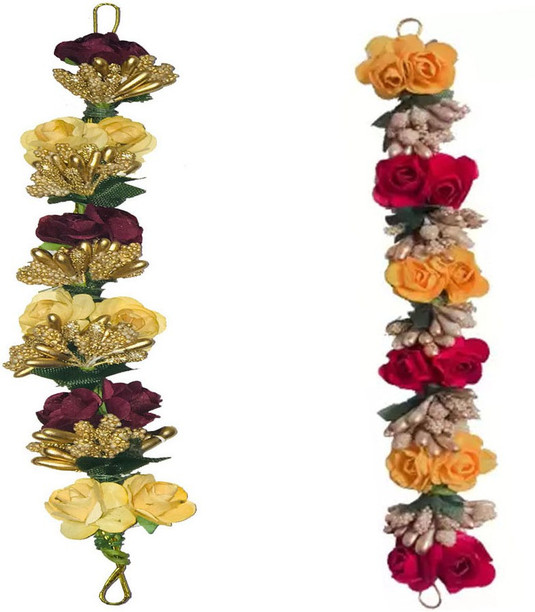 5pc Rose Flowers Hair Bands Rubber Hair Accessories For Girls Women RS