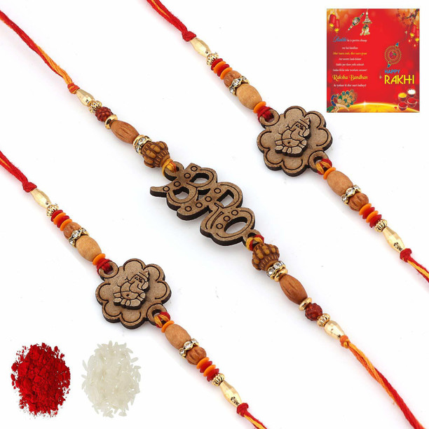 Designer Lumba Rakhi Set, Printed Cushion with Fillers, Rakshabandhan Special Card TIED RIBBONS Rakhi Pair for Brother and Bhabhi with Gift Pack
