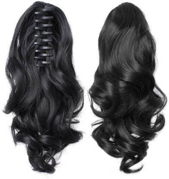 Vedica Natural Black Stylish Step Cutting Black  Extension Hair Extension