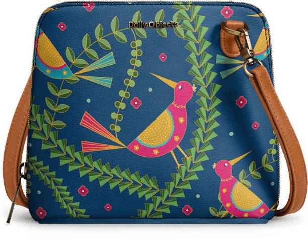 DailyObjects Multicolor Sling Bag Teal Birds - Trapeze Crossbody Bag