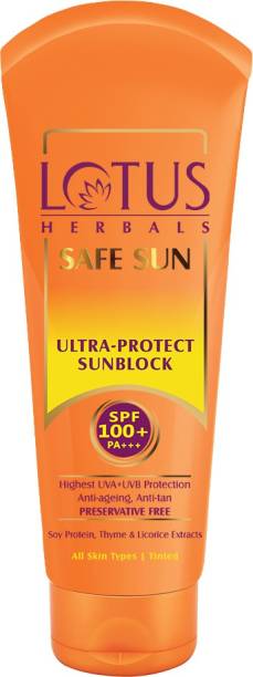 LOTUS HERBALS Safe Sun Anti-Ageing, Anti-Tan Ultra Sunblock - SPF 100+ PA+++