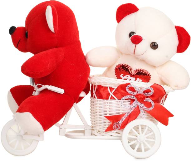 Miss & Chief by Flipkart Beautiful Red & White Teddy Cycle  - 25 cm