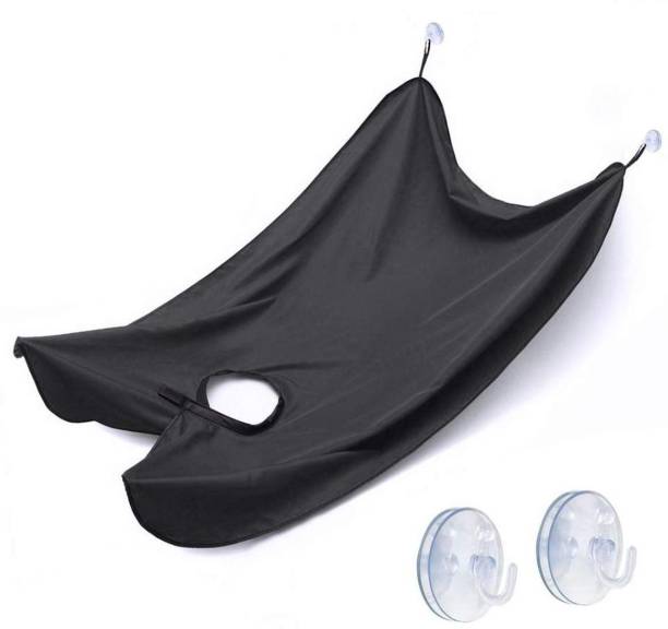 HOMMBAY Large Beard Trimming Bib Apron Black Hair Cutting Cape Shaving Cloth Waterproof Beard Trimming Apron with Suction Cups Easy Clean. Makeup Apron