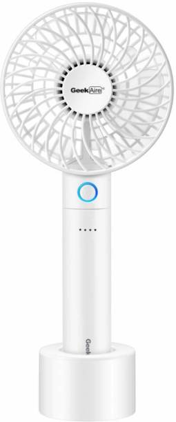 Geek Aire, 4 Inch Rechargeable and Portable mini USB fan, 2600mAh Li-ion battery, 5 Speed option and Table dock (White) GF2W 4 Inch Rechargeable Fan