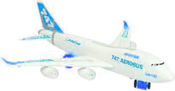 NV COLLECTION Aeroplane Airbus Bump & Go Action with Sound & Lighting Gift Toy for Kids