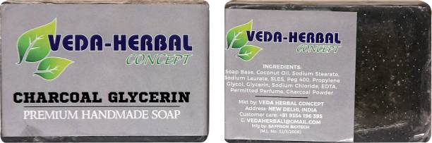 veda herbal concept Charcoal handmade soap