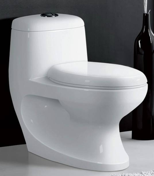 Ceramic One Piece Western Toilet/Commode/Water Closet Wipro System S Trap - White Western Commode