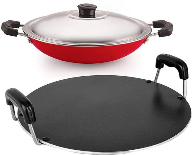 NIRLON Non-Stick Chemical Free Healthy Cookware Combo Set Offer (Red & Black) Cookware Set