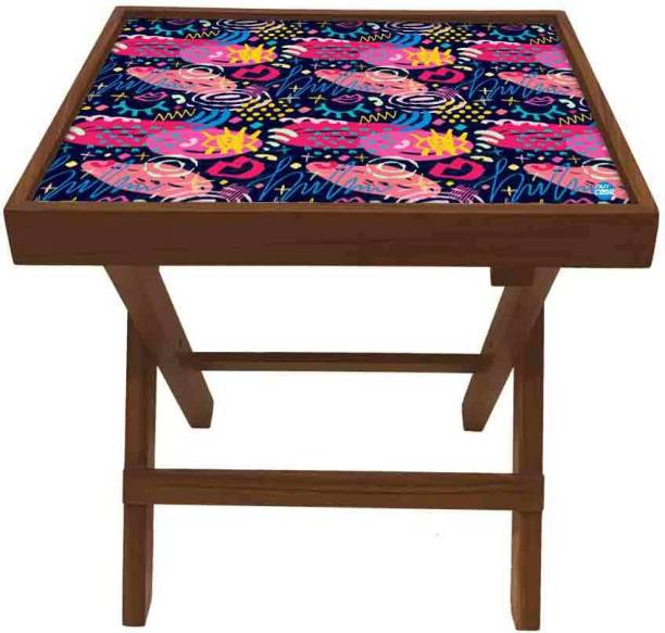 Nutcase Trendy Pattern Solid Wood Side Table