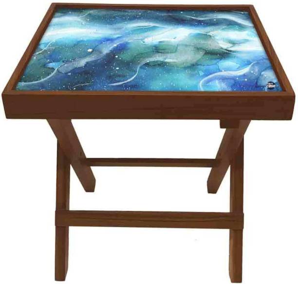 Nutcase Space Dark Blue Watercolor Solid Wood Side Table