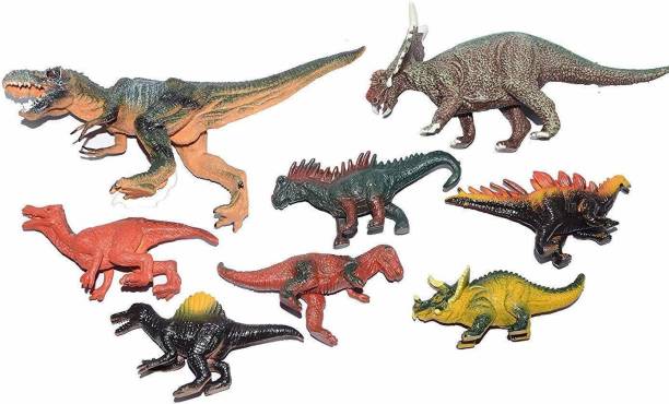 Skywalk Cartoon Animal Dinosaur Figures Set for Kids,Dinosaur Animal Play Set,Dinosaur Toy Figure Set of 8ps