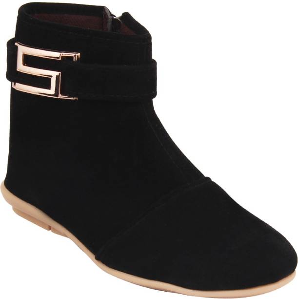 ABJ Fashion S Buckle Women’s Ankle Lenght Black Boots For Women
