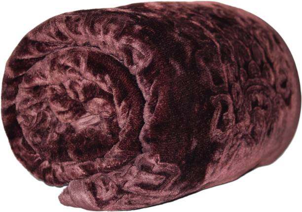 krishna value Floral Single Mink Blanket for  Heavy Winter