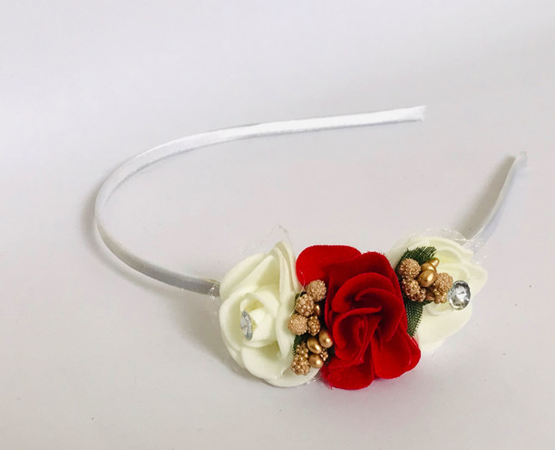5pc Rose Flowers Hair Bands Rubber Hair Accessories For Girls Women RS