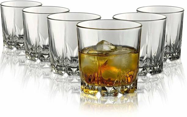 SAVORADE (Pack of 6) PRESENTING SHINY CLEAR CRYSTAL GLASS FOR WHISKY, BEER, SCOTCH ( caliber_0_04) Glass Set Whisky Glass