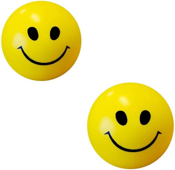 GS ENT Smiley yellow foam ball 21-cm for hand forearm exercise, blood pressure control and stress relief ball smiley ball  - 10 mm