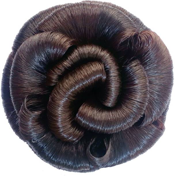 AROOMAN Hair Extension Juda For Girls And Women Artificial Juda Bun Natural Brown Pack Of 01 Hair Accessory Set
