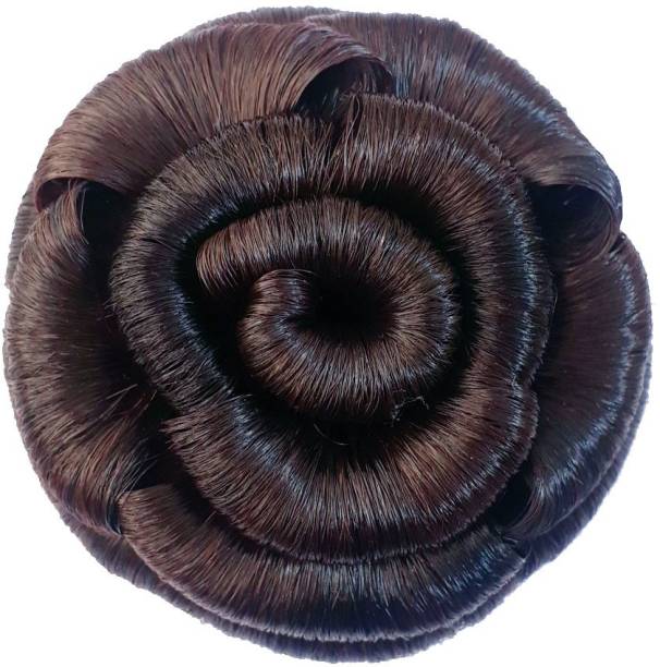 AROOMAN Hair Extension Juda For Girls And Women Artificial Juda Bun Natural Brown Pack Of 01 Hair Accessory Set