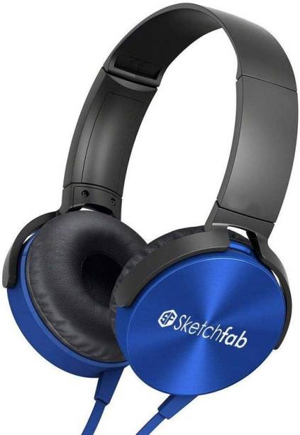 Sketchfab Extra bass Headphones Over The Ear Headset with Deep bass Wired Headset