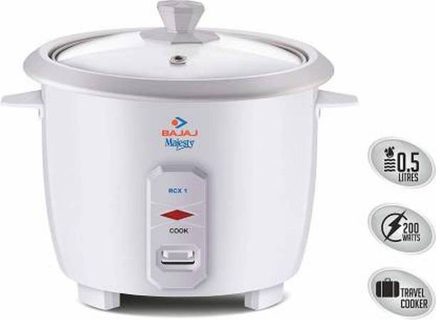 Bajaj Majesty RCX 1 0.5 L Rice Cooker White Price in India Specifications Comparison 13th November 2024 Pricee