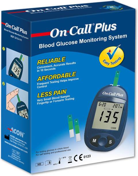 On Call Plus Plus Glucometer with 10 Strips Glucometer