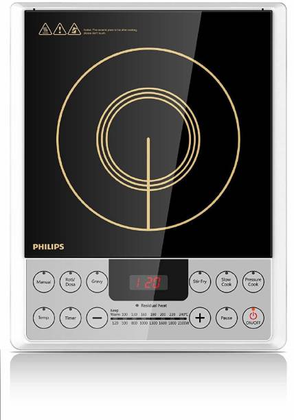 PHILIPS 2100-Watt Induction Cooker (Black) silver Induction Cooktop