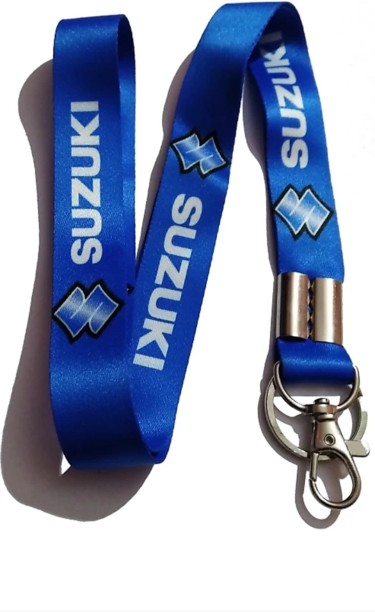 Blue White SUZUKI Lanyard NEW UK Seller Keyring ID Holder Strap 