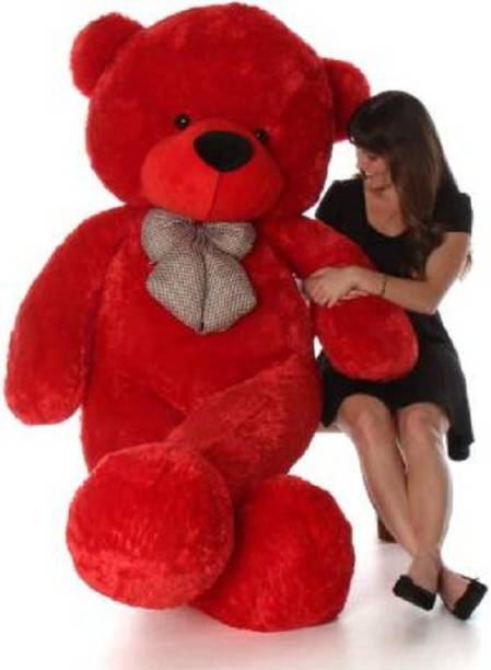 TRUELOVER Red teddy Cute Sprinkles 4 feet Huggable And Loveable For Someone Special Teddy Bear - 120 cm (Red)  - 120 cm