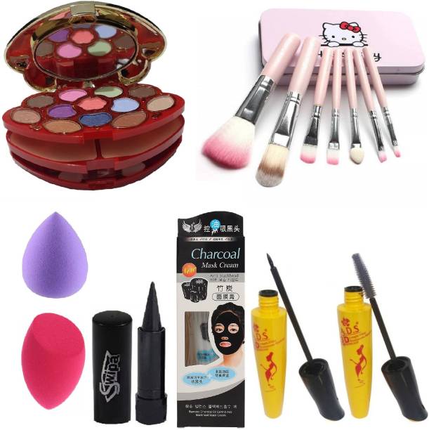 SWIPA Eye Liner Kajal Mascara & Makeup Kit&Brush&Puff(gjhk2531)