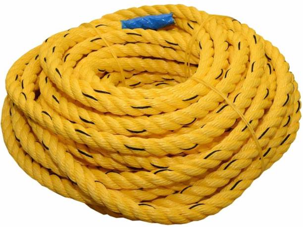 Eos Polymore Braided Twisted Cord Twine Rope String ( Yellow , 12 mm) Battle Rope