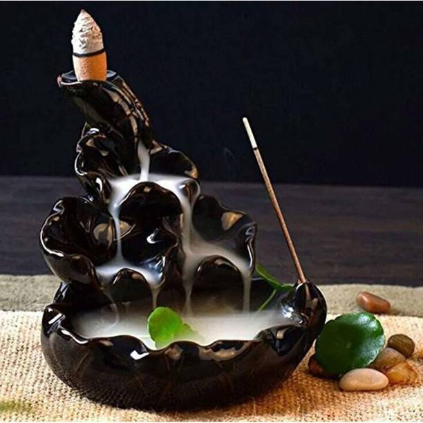 Craftam Smoke Backflow Fountains Incense Holder With 10 cones Polyresin Incense Holder