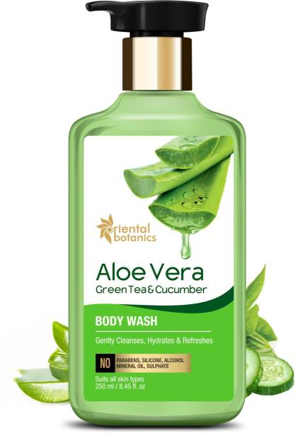 Oriental Botanics Aloe Vera, Green Tea & Cucumber Body Wash | No Paraben & SLS