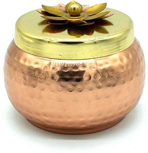 Puja N Pujari Copper Finish Handi Gift Bowl for Festivals Copper Serving Bowl