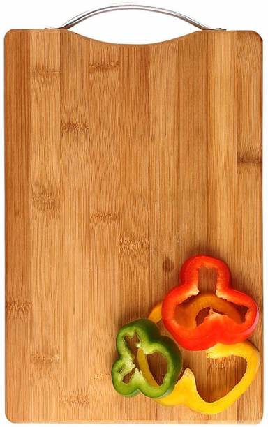 REVOLUTION Thick Wooden Bamboo Kitchen Chopping Cutting Slicing Board with Holder for Fruits Vegetables Meat Bamboo Cutting Board