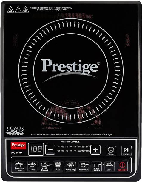 Prestige 1900- (Black High Quality) Watt Induction Cooktop with Push button Induction Cooktop