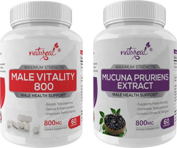 Natureal Male Health Combo of Male Vitality & Mucuna Pruriens Extract-800 Mg Capsules Each