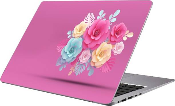 Az decals Mulitcolor illustration flowers laptop sticker ( 17 x 10 ) Inch PVC Vinyl Laptop Decal 17