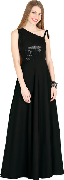 black shimmer gown